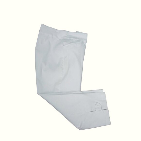 Chico's | Perfect Stretch Pull On Tab Hem Capri Cropped Pants White | Size 12 - Picture 1 of 7
